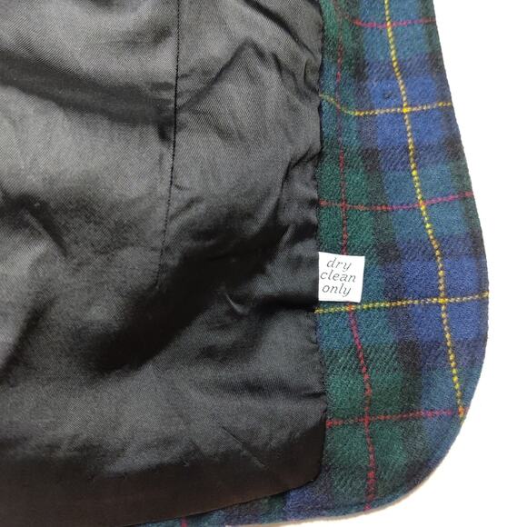 Vtg Pendleton Virgin Wool Tartan Plaid Schoolboy Prep Blazer 8 Academia Blue - Picture 9 of 11